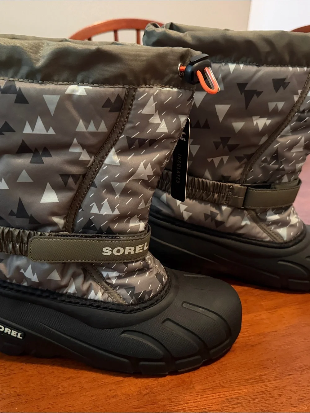 Sorel Kids Gray and Orange Snow Boots